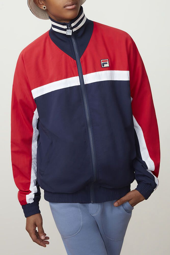 Fila Diego Track Jacket Navy/Red - Mens - 91467RGIW